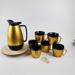 Thermal Coffee Carafe NFC Mugs Set Mid Century Modern Melamine Atomic Beauty!
